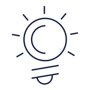 Light Bulb Line Icon Isolated On White Background Stock Illustration