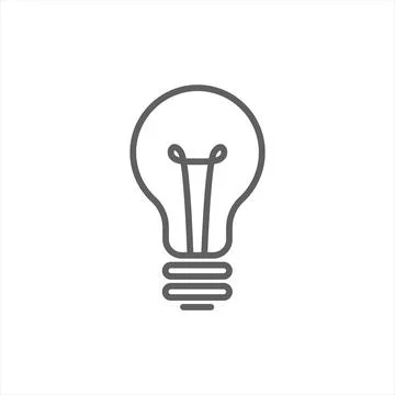 Light bulb line icon. A simple element isolated on a white background. Stock Illustration