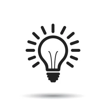 Light bulb line icon vector on white background. Idea sign, solution, thinkin Illustrazione stock