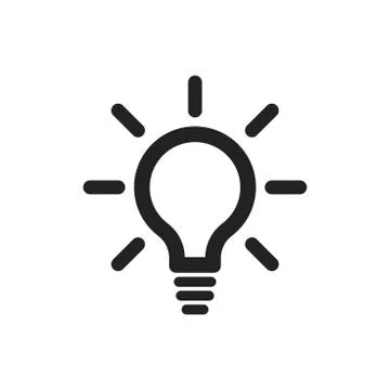 Light bulb line icon vector. Electric lamp in flat style. Idea sign, solution Stock Illustration