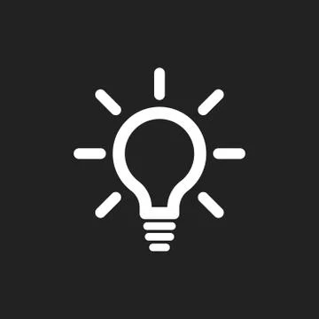 Light bulb line icon vector. Electric lamp in flat style. Idea sign, solution Stock Illustration