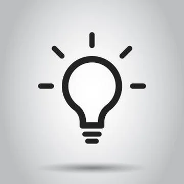 Light bulb line icon vector. Electric lamp in flat style. Idea sign, solution Stock Illustration