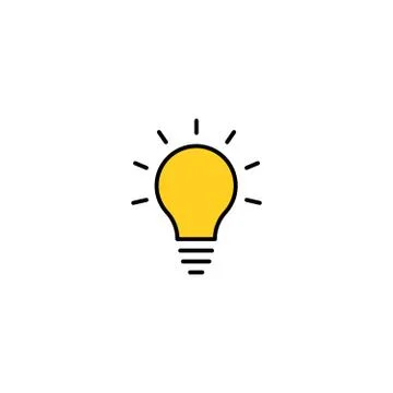 Light Bulb line icon vector, isolated on white background. Idea sign, solutio Stock Illustration