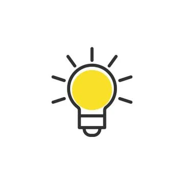 Light Bulb line icon vector, isolated on white background. Idea sign, solution Stock Illustration