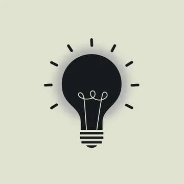 Light Bulb line icon vector, isolated on white background. Idea sign, solution Stock Illustration