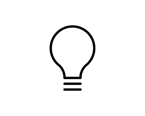 Light Bulb line icon vector, isolated on white background. Idea sign, solutio Stock Illustration