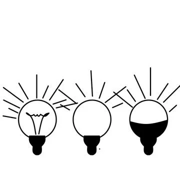 Light bulb line icon vector graphic illustration. Stock Illustration