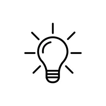 Light Bulb line icon vector, isolated on white background. Idea sign, solution Stock Illustration