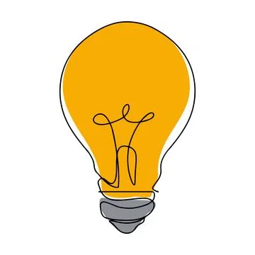 Light bulb linear icon Continuous line drawing. Fashion minimalist illustration Stock Illustration