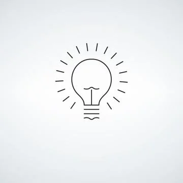 Light bulb linear icon, Idea symbol. Electric innovation. Editable stroke. Stock Stock Illustration