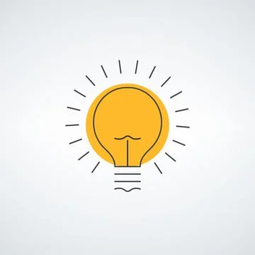 Light bulb linear icon, Idea symbol. Electric innovation. Editable stroke. Stock Stock Illustration
