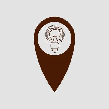 Light bulb location pin map business icon design, vector illustration Stock Illustration