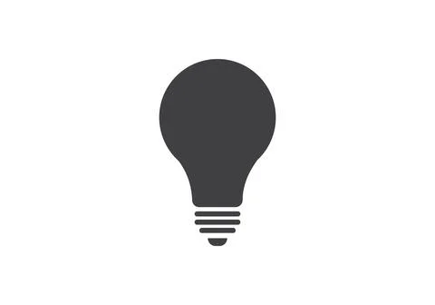 Light bulb logo design. Light bulb icon. solid and filled vector sign Stock Illustration