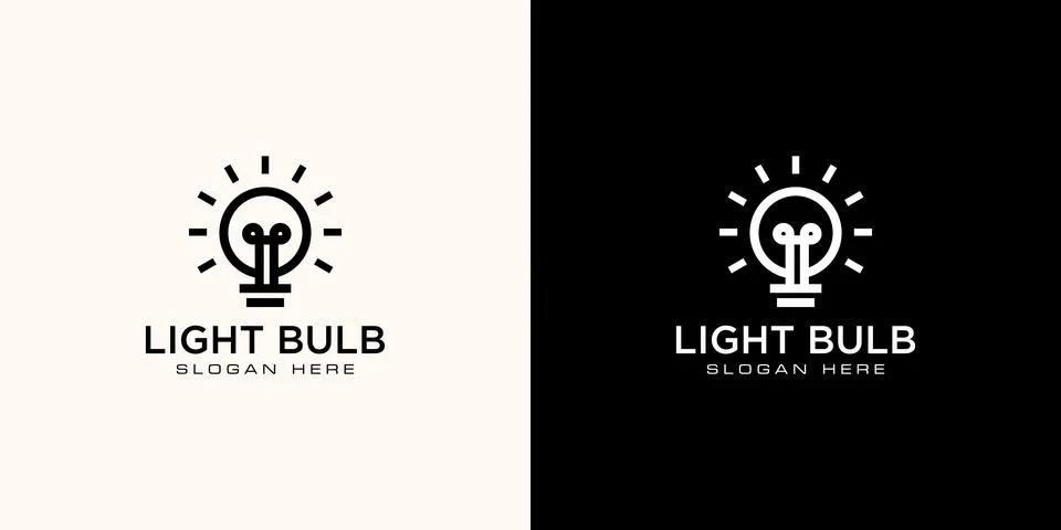 Light bulb logo design vector Stock Illustration