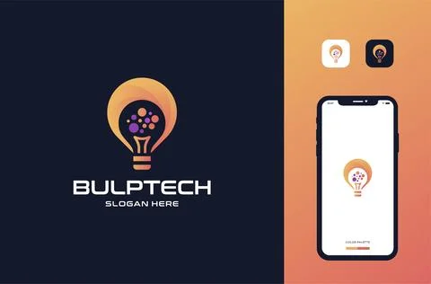 Light bulb logo mark premium vector Stock Illustration