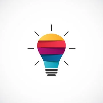Light bulb logo template. Modern vector abstract creative sign or symbol for 스톡 일러스트