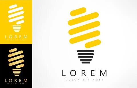 Light bulb logo vector electricity and light source Stock Illustration