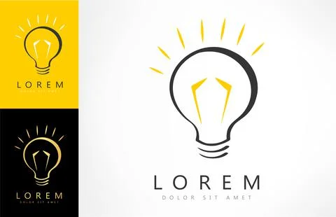 Light bulb logo vector electricity and light source Stock Illustration
