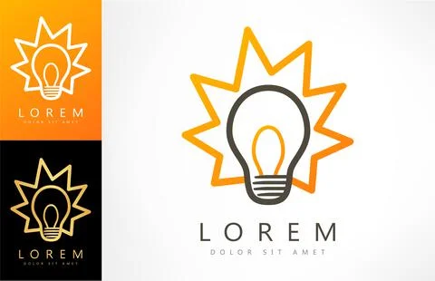 Light bulb logo vector electricity and light source Stock Illustration