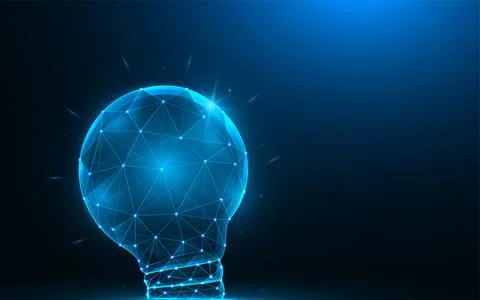 Light bulb low poly design. Concept idea polygonal vector illustrations on a  Stock Illustration