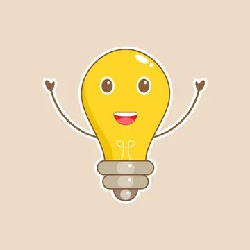 Light bulb mascot vector. cartoon character illustration Stock Illustration