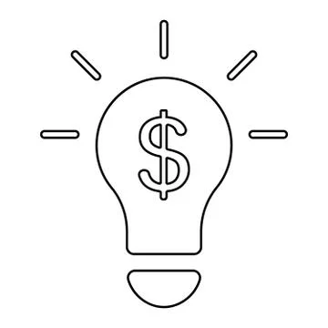 Light bulb with money icon Illustrazione stock