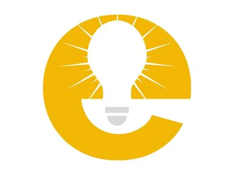 Light Bulb Monogram E Icon, Modern Initial Design for Inspiration and Creat.. Stock Illustration