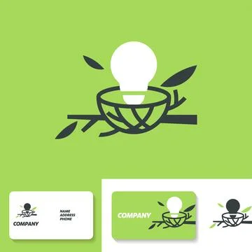 Light Bulb Nest Logo Illustrazione stock