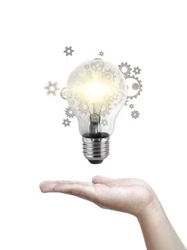 Light bulb in, new ideas with innovative technology and creativity. creativ.. Stock Photos
