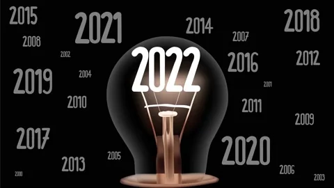Light Bulb with New Year 2022 Video stock 160187905