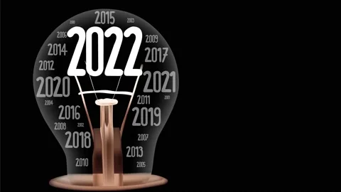 Light Bulb with New Year 2022 Video stock 163530231