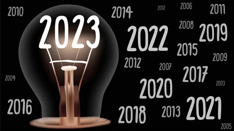 Light Bulb with New Year 2023 Video stock 201475839