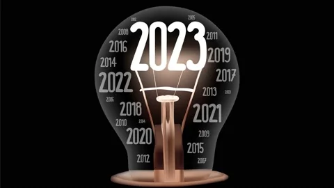 Light Bulb with New Year 2023 Video stock 210711947