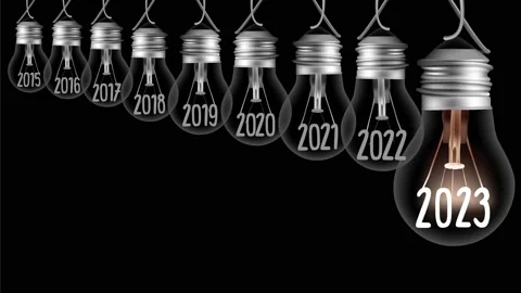 Light Bulb with New Year 2023 Video stock 219536767