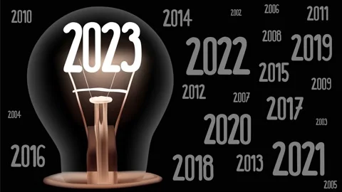 Light Bulb with New Year 2023 Video stock 219670775