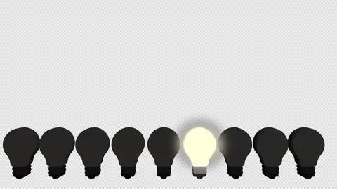 Light Bulb One Bright Idea Alpha Channel Overlay Stock Footage 344699104