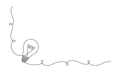 Light bulb in one continuous line drawing. Brainstorm and education symbol or Stock Illustration