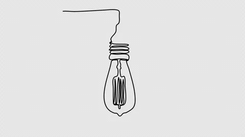 Light bulb one line drawing animation. Video clip with alpha channel. Stock-Footage 257178005