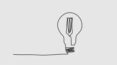 Light bulb, one line drawing animation. Video clip with alpha channel. Stock-Footage 257178526