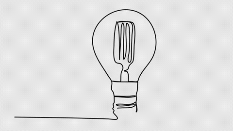 Light bulb, one line drawing animation. Video clip with alpha channel. Stock-Footage 257178591
