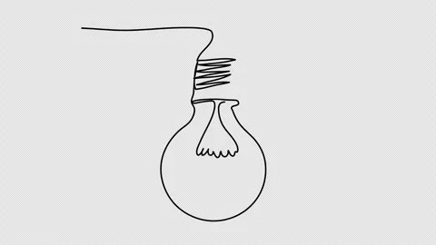 Light bulb, one line drawing animation. Video clip with alpha channel. Stock-Footage 257179120