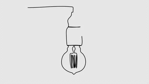 Light bulb, one line drawing animation. Video clip with alpha channel. Stock-Footage 257181646