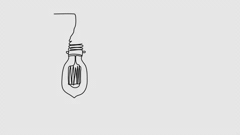 Light bulb, one line drawing animation. Video clip with alpha channel. Stock-Footage 257181649
