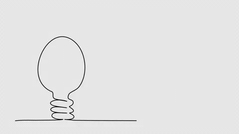 Light bulb, one line drawing animation. Video clip with alpha channel. Stock Footage 264902692