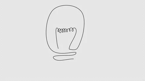 Light bulb, one line drawing animation. Video clip with alpha channel. Stock Footage 270713021
