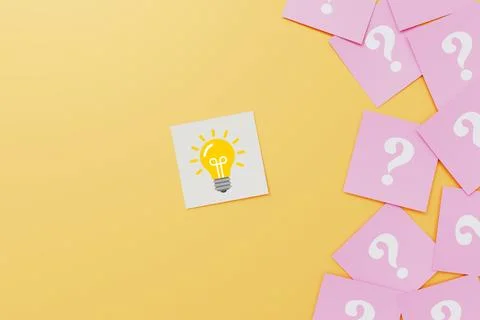 Light bulb on Paper Noted for problem solving concept Иллюстрация