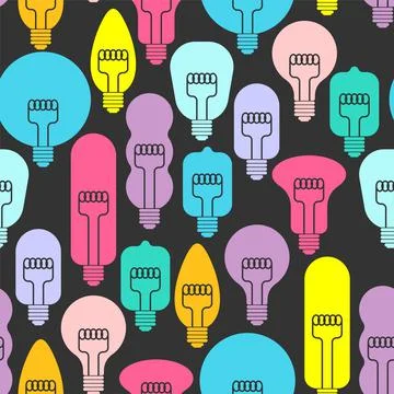 Light bulb pattern seamless. background Retro lightbulb. vector ornament Illustrazione stock
