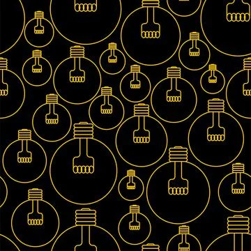 Light bulb pattern seamless. background Retro lightbulb. vector ornament Illustrazione stock