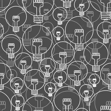 Light bulb pattern seamless. background Retro lightbulb. vector ornament Illustrazione stock