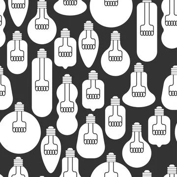 Light bulb pattern seamless. background Retro lightbulb. vector ornament Illustrazione stock